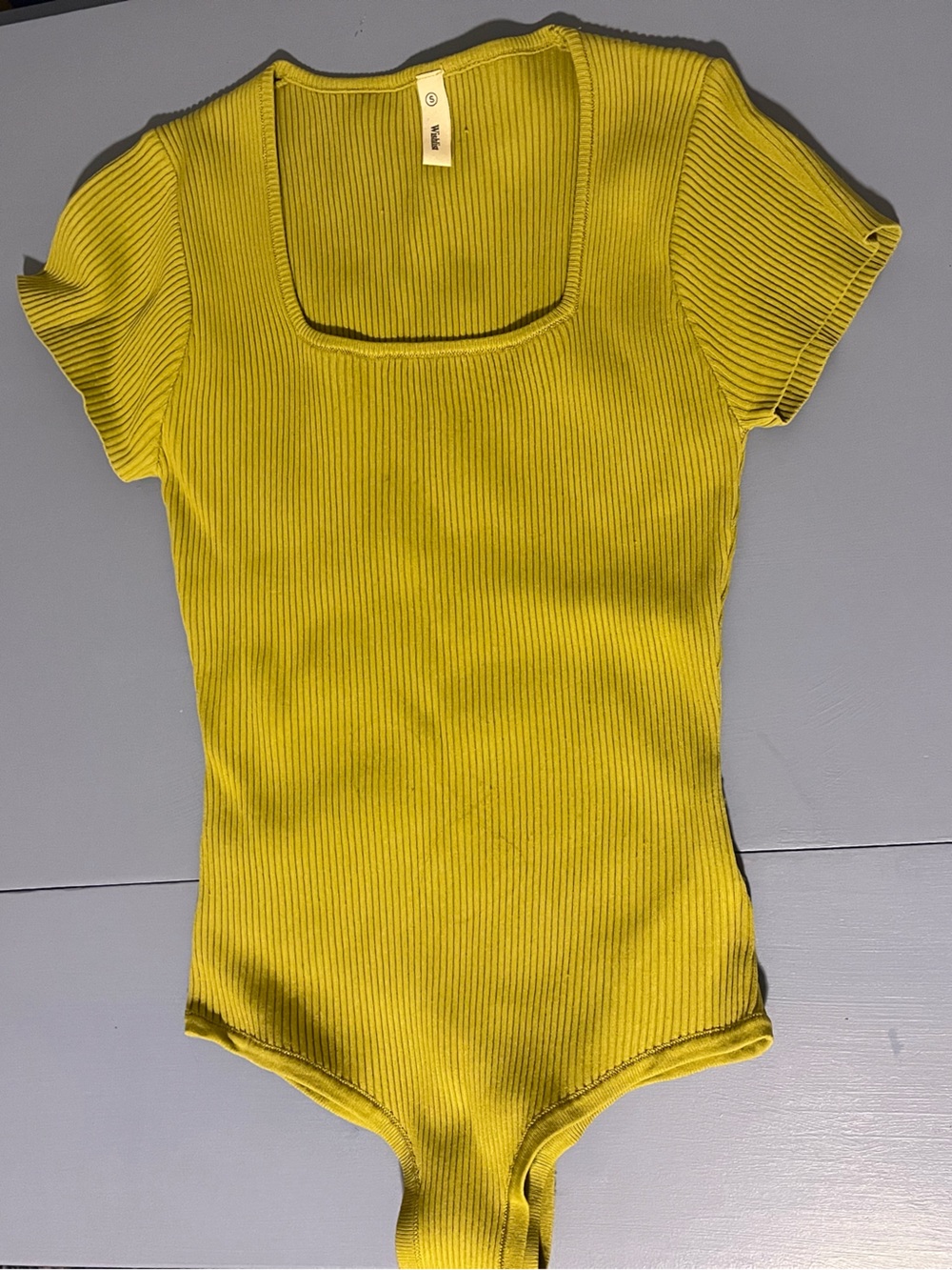 Lime green Ribbed Short Sleeve Bodysuit